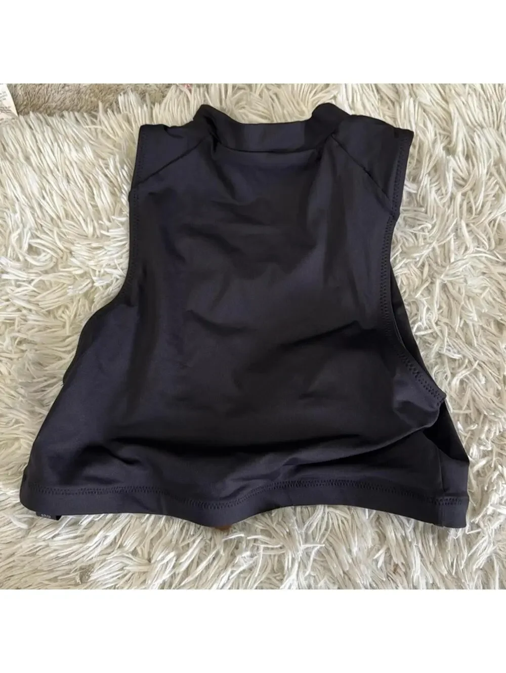 SKIMS SPORTY ZIPPER SWIM MOCK NECK TOP & CHEEKY TANGA ONYX IN SET